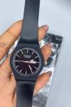 Swatch Silikon Kordon Siyah Unisex Saat  S135